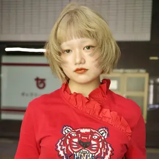 ショート カラー Hair & make Lamp所属・梅田のブリーチ特化 美容師KAI🥰のヘアスタイル