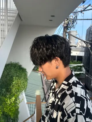 メンズ カズキ🌼曲がる縮毛 /くせ毛パーマのヘアスタイル