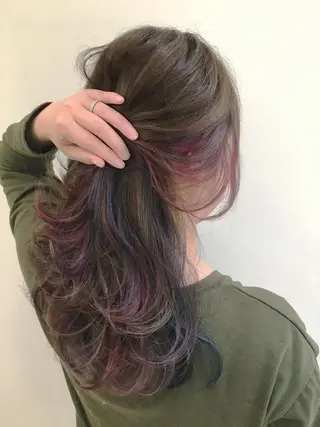 セミロング カラー due hair 京都駅前店 MILBON オージュア認定サロン【デューヘアー】所属・ハイトーンブリーチ 土坂　由志【京都】のヘアスタイル