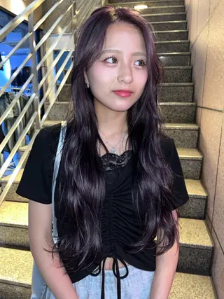 ロング カラー 赤み消しカラー / ヨシダトモキのヘアスタイル