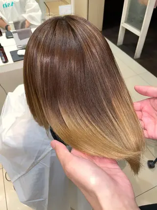 ミディアム 学割 悟 韓国風艶髪縮毛矯正のヘアスタイル