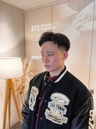 ショート パーマ メンズ soen所属・⚡メンズパーマフ ェードカットTomyのヘアスタイル