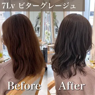 ミディアム カラー ブリーチなし✨艶髪 カラー𓃲YAGIのヘアスタイル