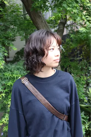 ミディアム パーマ 似合わせカット /パーマ岡本淳平のヘアスタイル