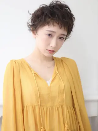 ショート 艶カラー/フェイス レイヤー/たむのヘアスタイル