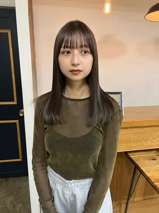 セミロング まろやか透明感カラー ♡MANAのヘアスタイル