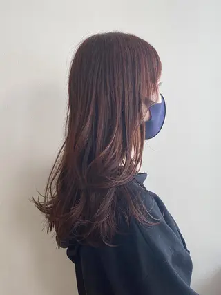 セミロング カラー salowin渋谷kitaya park前所属・RIKA韓国ヘア/く びれヘア/上品カラーのヘアスタイル