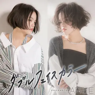 ミディアム カラー 海外風レイヤーカット 👑店長　平松　由のヘアスタイル