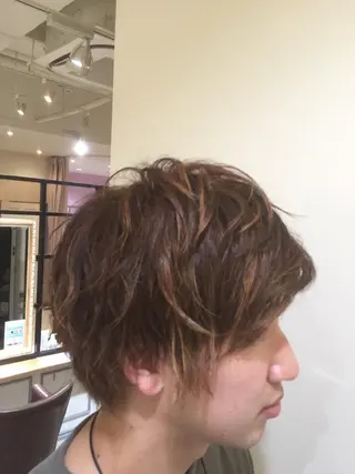 ショート カラー パーマ メンズ 脱白髪染め特化GBG 自由が丘所属・【白髪ぼかし 専門GBG】自由が丘のヘアスタイル