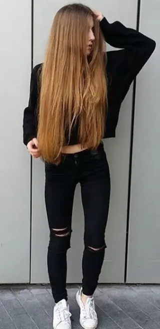 ロング カラー チビ編み込みエクステ シールEXどぅ〜すのヘアスタイル