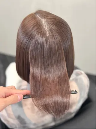 ロング カラー パーマ ブリーチなし Ⅰ 髪質改善カラーのヘアスタイル