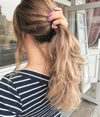 ロング カラー メンズ Mariana/ 鶴原-ハイライトのヘアスタイル