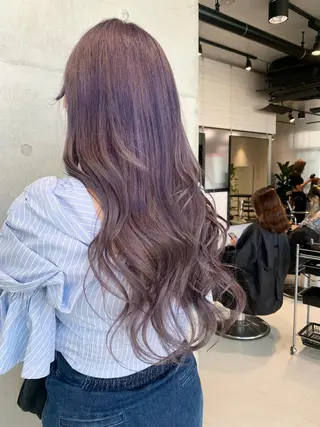 ロング カラー 透明感/オリーブ/ グレージュ/YUKAのヘアスタイル