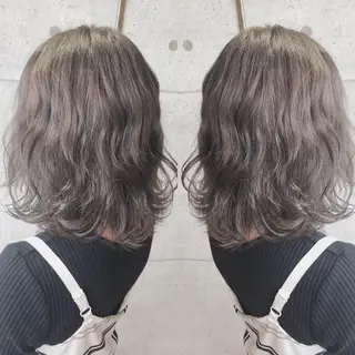ミディアム カラー 福森 みずきのヘアスタイル