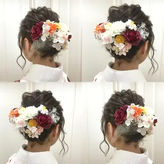 ショート カラー パーマ ヘアアレンジ メンズ 代表🎀 ふわモテ愛 され髪🩷yumiのヘアスタイル