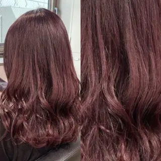 ロング カラー 💗愛され暖色💗 ピンク/レッド💗のヘアスタイル