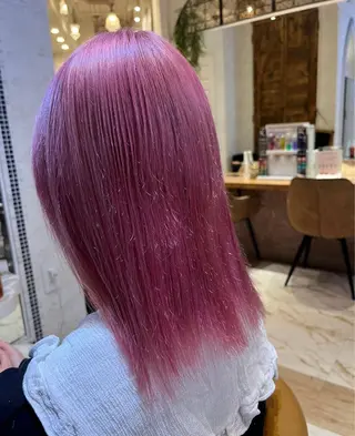 セミロング カラー ❤️ブリーチなし💚 ダブルカラー平野実花のヘアスタイル