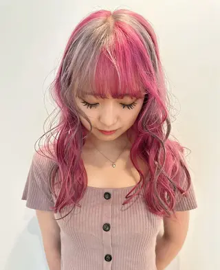 ロング カラー 栄/ミルクティー/ ベージュ/リホナ🧸のヘアスタイル