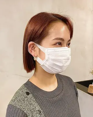 ミディアム カラー ハル🌸柔色/ ブリーチなし/艶髪のヘアスタイル