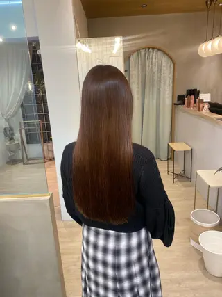 ロング パーマ ボブ縮毛矯正 韓国レイヤーRINAのヘアスタイル