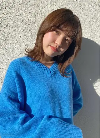 ミディアム 顔まわりカット/金山 /大園芽依のヘアスタイル