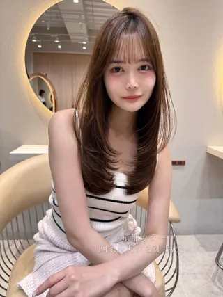 カラー ❤️ブリーチなし💚 ダブルカラー平野実花のヘアスタイル