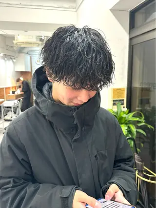 パーマ メンズ シャドウパーマ/ 波巻パーマYu-Kiのヘアスタイル