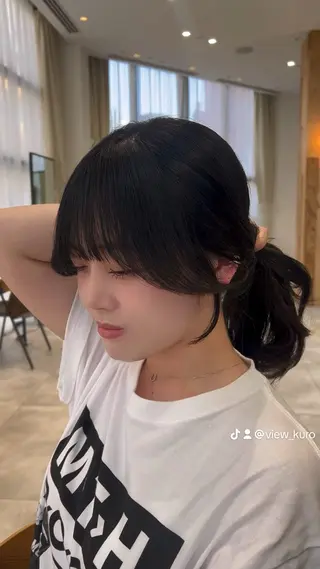 ロング 🫧似合わせ前髪/ 小顔カットくろ🫧のヘアスタイル