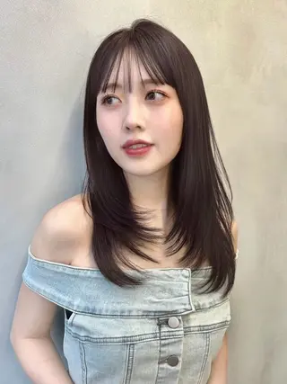 セミロング 大宮🤍縮毛矯正 レイヤー🪽なるのヘアスタイル