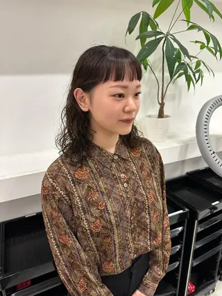 ミディアム カラー パーマ キッズ オトナヘア🌸 harukaのヘアスタイル