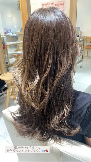 ロング カラー 安永 涼のヘアスタイル