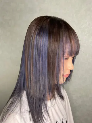 カラー 透明感カラー✨🩵 韓国ヘアkanatoのヘアスタイル