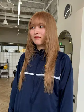 ロング 新潟/万代/ベージュ ダブルカラー髙橋魁真のヘアスタイル