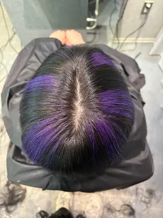 カラー メンズ rilas博多所属・jyui/原宿 ハイトーン/デザインのヘアスタイル