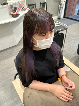 セミロング カラー 艶髪レイヤー上田 紗也🇰🇷💗のヘアスタイル