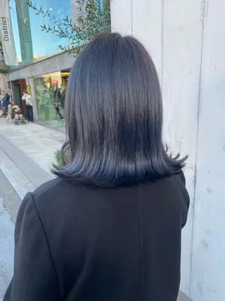 ミディアム カラー ヘアアレンジ 韓国レイヤーカット/ 儚げカラーチナツのヘアスタイル