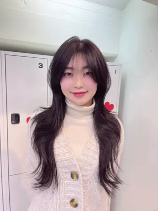 ロング カラー yu-kaハッシュ カット/韓国レイヤーのヘアスタイル