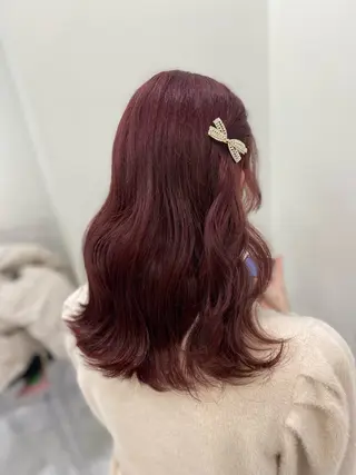 ロング カラー ガーリー♡女の子っぽ ヘア♡ピンクカラー♡のヘアスタイル