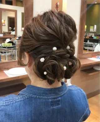 ロング カラー パーマ ヘアアレンジ キッズ ネイル マツエク・マツパ hair  mode RITZ所属・★ 里奈★のヘアスタイル