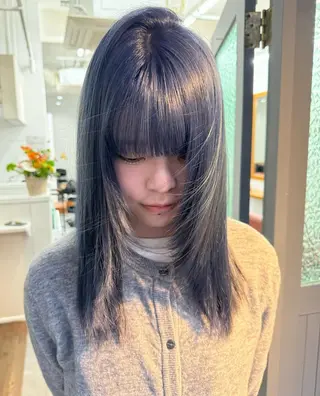 セミロング LINOET名古屋所属・ダブルカラー🩶上村 純妃🩶名駅徒歩5分のヘアスタイル
