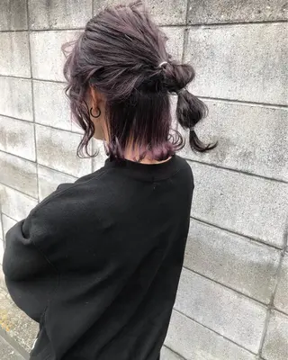 ミディアム カラー ヘアアレンジ tonari 梅田、中崎町のヘアスタイル