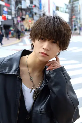 ミディアム パーマ メンズ 渋谷/メンズパーマ 大岡拓海のヘアスタイル