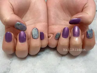 ネイル ネイルリボン 受付スタッフのネイルデザイン