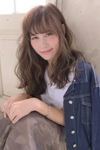 ショート ミディアム セミロング パーマ カラー ロング belta 姫路山吹 カラーモデル募集のヘアスタイル