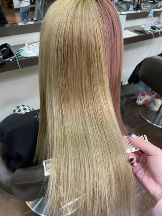 セミロング メンズ/艶髪/カラー サクラ🌸のヘアスタイル