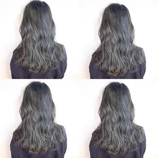 ロング カラー 韓国レイヤーカット/ ダブルカラーのヘアスタイル