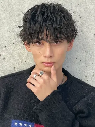 パーマ メンズ 古川 颯馬のヘアスタイル