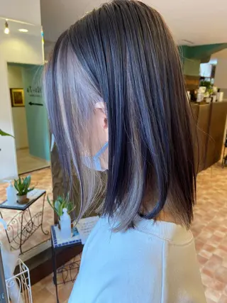 ミディアム カラー aini上本町 吉元直明のヘアスタイル