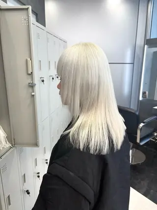 ロング カラー ヘアアレンジ メンズウルフ🐺♡ ブリーチ♡ヘアメ🎀のヘアスタイル