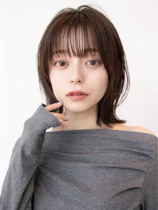 ミディアム カラー 渋谷/レイヤーボブ・ 韓国ボブ特化/楓のヘアスタイル